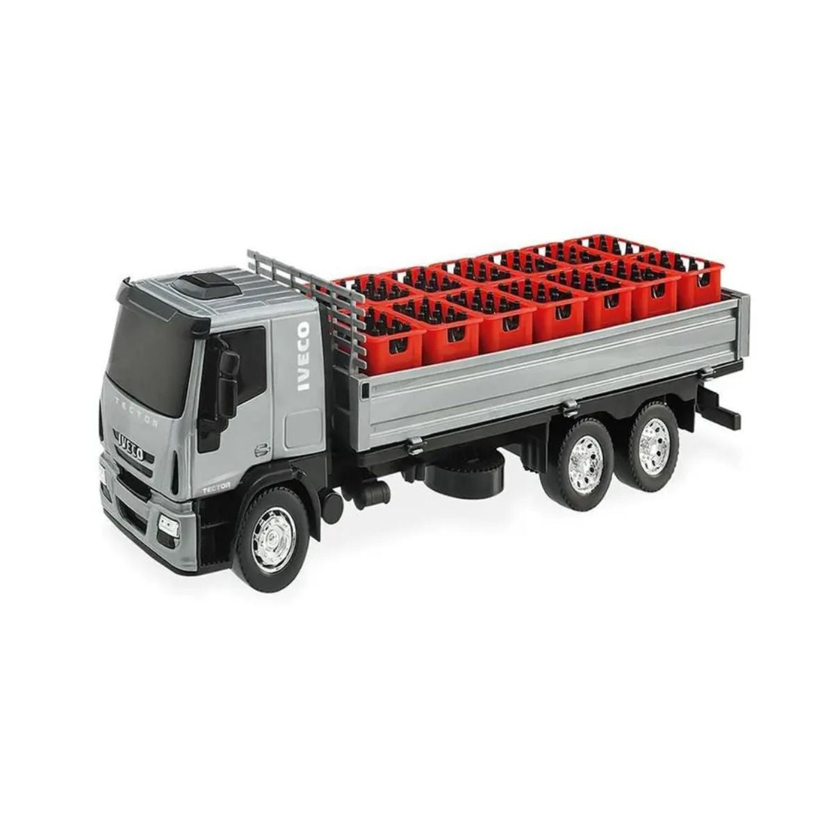Brinquedo Caminhão De Bebidas Iveco Dropside Cinza - Usual Brinquedo Caminhão De Bebidas Iveco Dropside Cinza - Usual